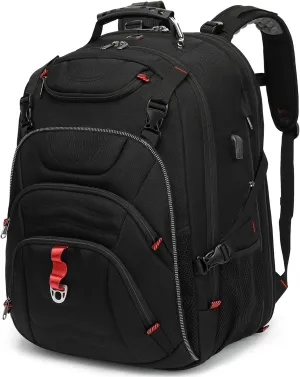 Travel Backpack 17.3 Inch, Business Anti-Theft Laptop Bag with USB Charging Port, Waterproof
