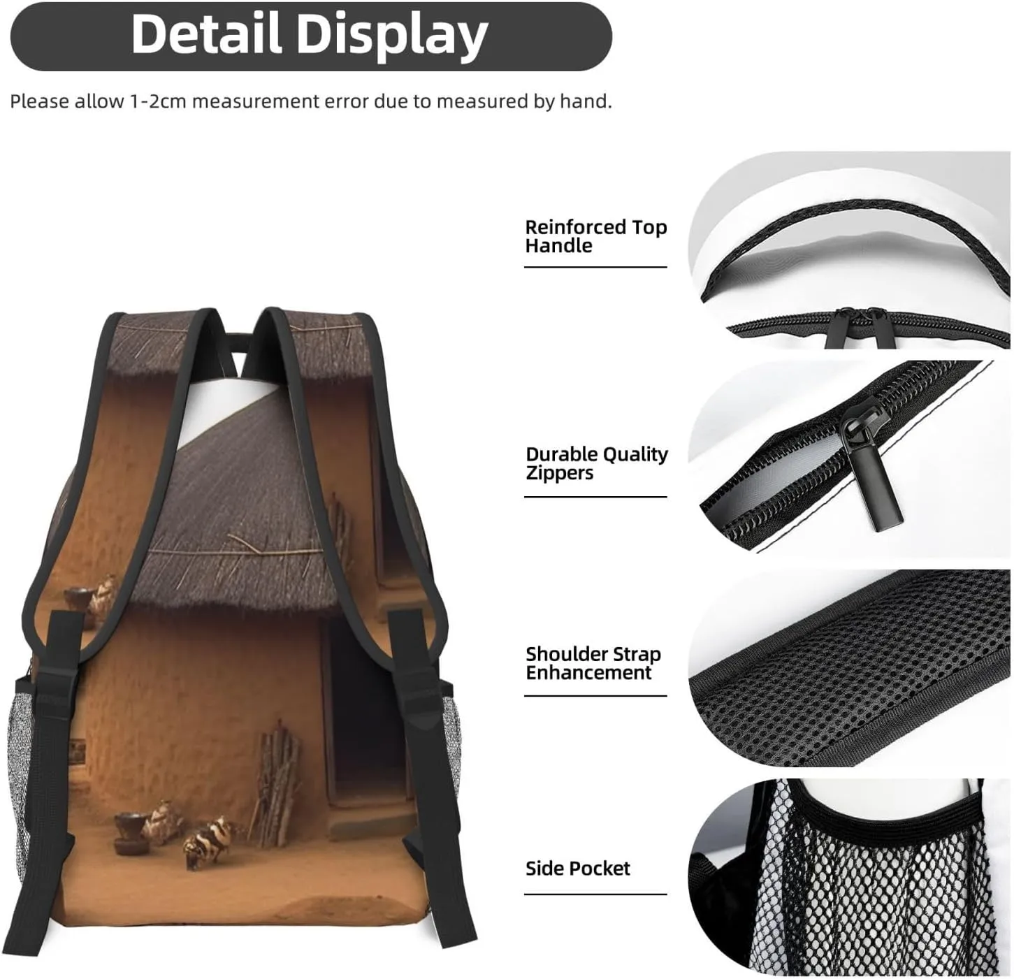 Travel Backpack for Women Carry on Backpack Traditional housing in ghana Lightweight Laptop Backpack for Men