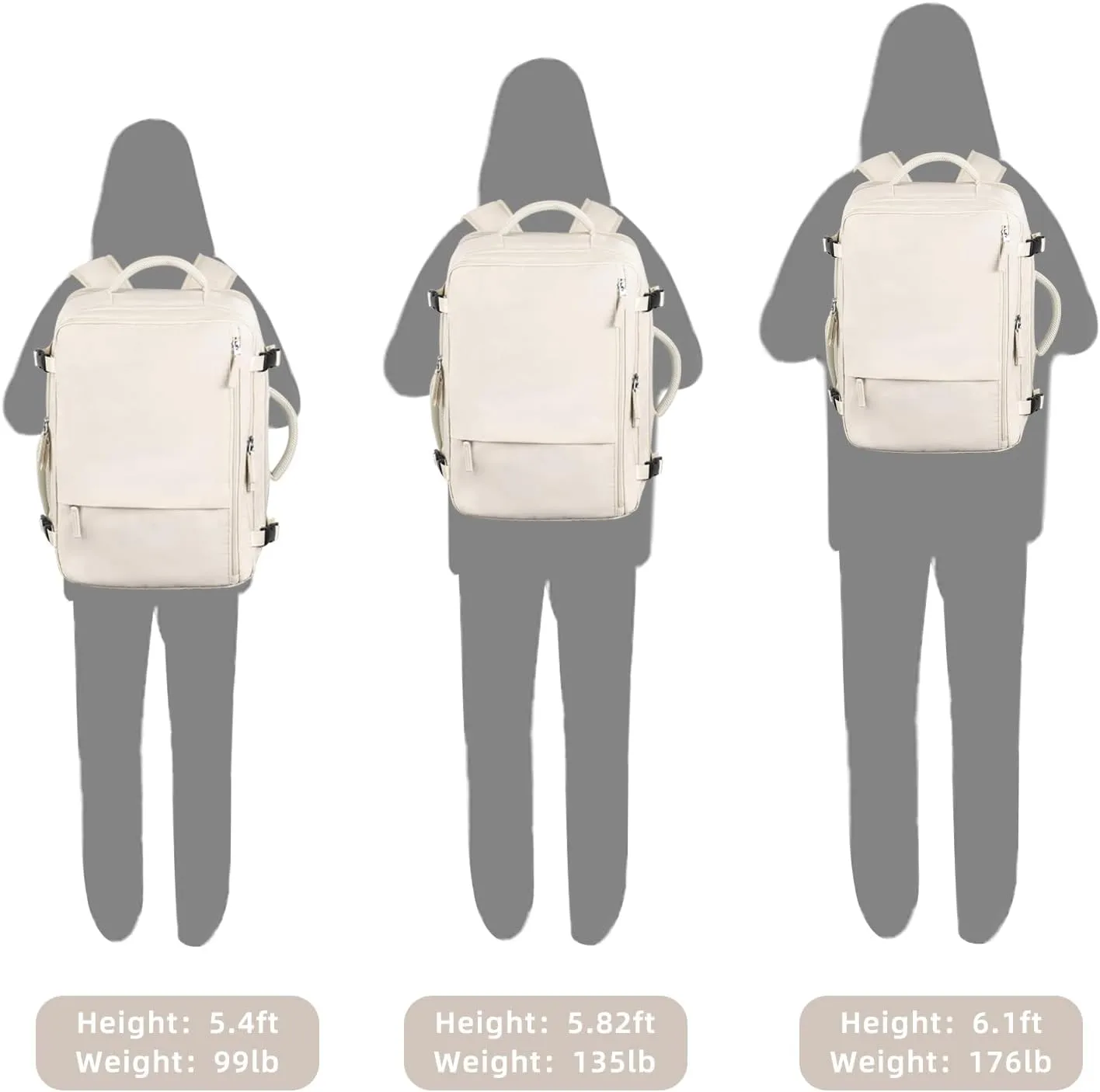 Travel Backpack for Women, Large Carry On Backpack for Travel, Waterproof Backpack Personal Item, Backpack for Women, laptop backpack 17.3 inch, College Bag Casual Daypack, Beige