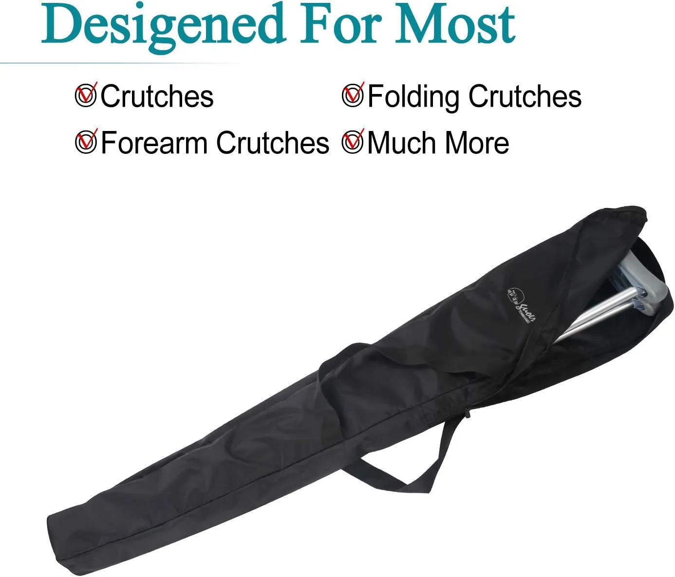 Travel Bag Crutches Bags Nylon Crutch Bag OneSize Black