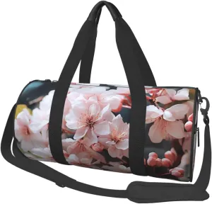 Travel Duffle Bag Weekender Bags for Men Women with Shoe Compartment Large Capacity Weekender Overnight Bag White Flowers Carry On Tote Bags Sport Gym Bag for Travel Yoga