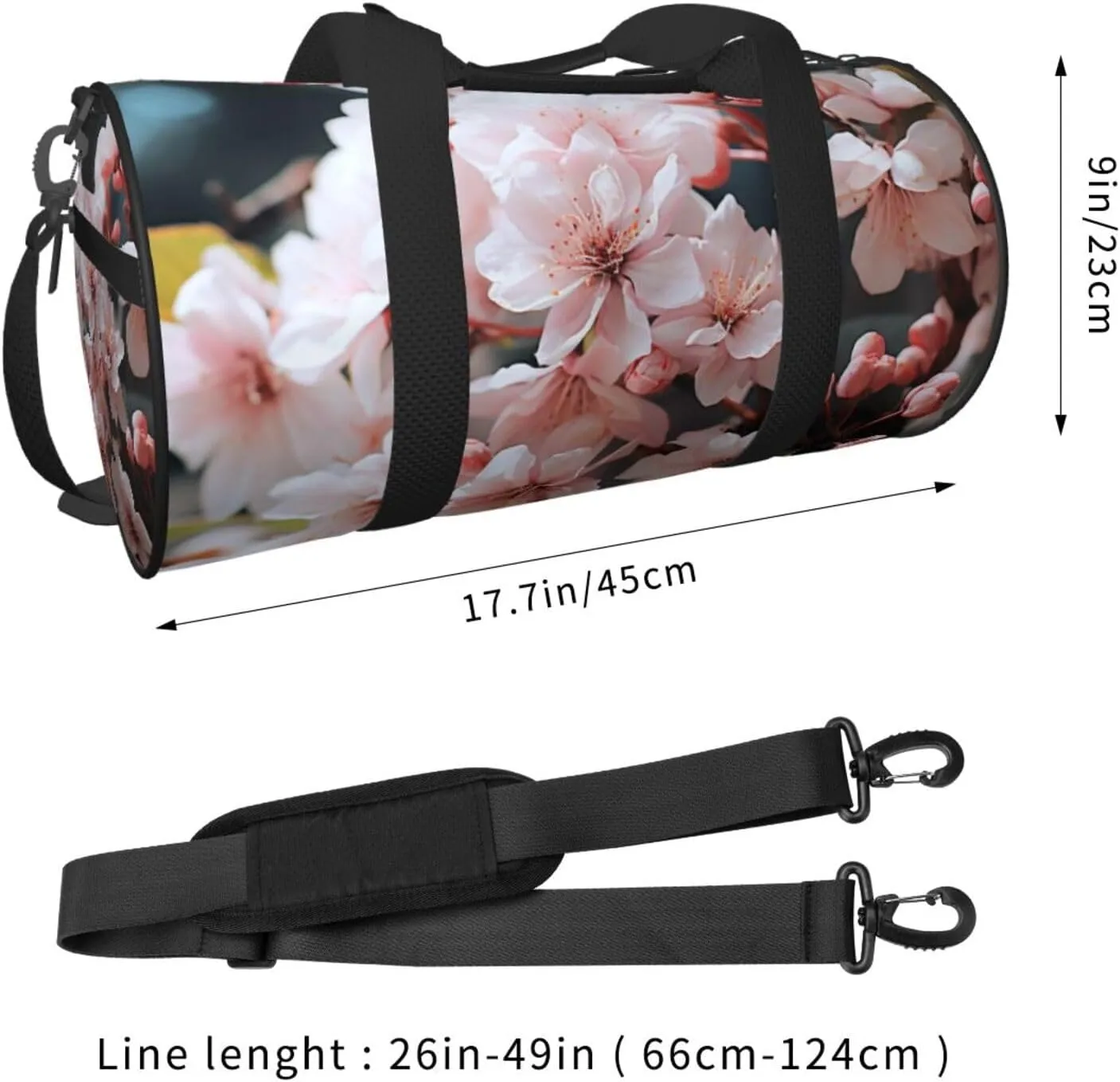 Travel Duffle Bag Weekender Bags for Men Women with Shoe Compartment Large Capacity Weekender Overnight Bag White Flowers Carry On Tote Bags Sport Gym Bag for Travel Yoga