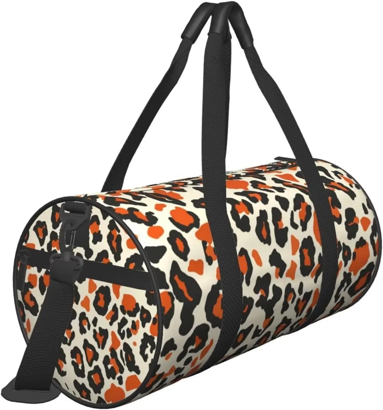 Travel Duffle Bags Leopard Weekender Bag Nylon Duffle Bag for Women Men Orange Cheetah Animal Fur Pattern Overnight Bag for Business Trip Gym Sport