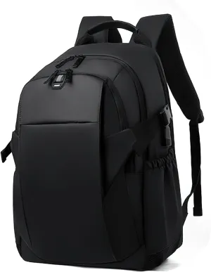 Travel Waterproof Laptop Backpack, Ultra Lightweight Packable 12-inch Backpack with USB Charging Port, Classical Basic Backpack with Laptop Compartmen, Black