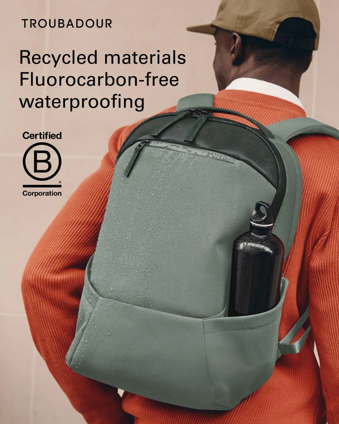 Troubadour Apex Backpack 3.0-25L Premium Laptop Backpack - Ergonomic & Water Resistant - Designed for Work and Travel - Green Smoke & Obsidian Green