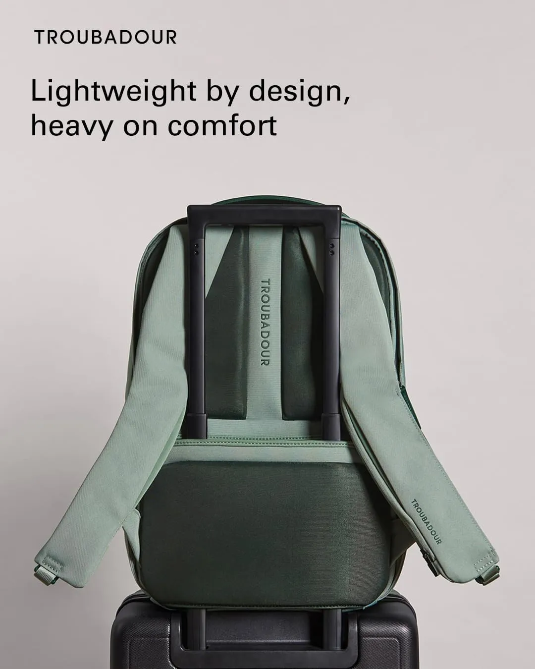 Troubadour Apex Backpack 3.0-25L Premium Laptop Backpack - Ergonomic & Water Resistant - Designed for Work and Travel - Green Smoke & Obsidian Green