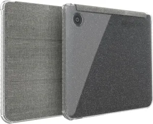 TUDIA SKN FLIP Designed for Kobo Libra Colour Case (2024) - [Auto Wake/Sleep Technology] Shockproof Slim Transparent TPU Back with Trifold Leather eReader Cover - Glitter Grey