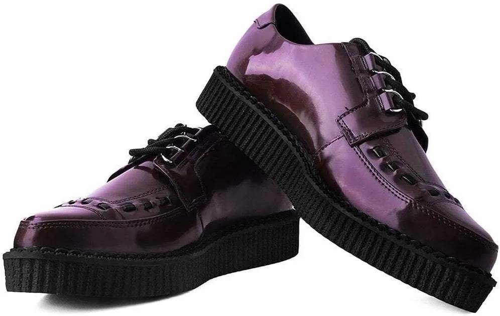 T.U.K Anarchic Creeper Shoes for Women and Men | Pointed Toe Lace-Up with D-Ring Fastening | Low Platform Footwear | Foam Padded Insole & Twill Lining