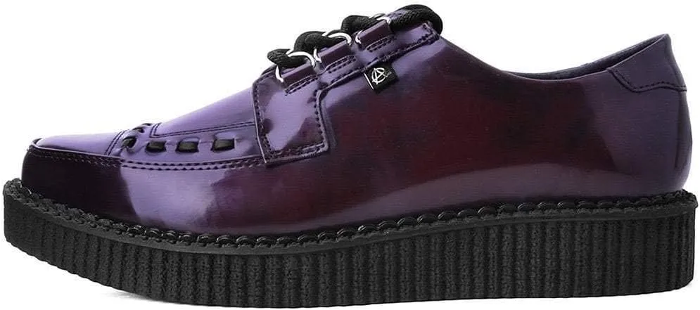 T.U.K Anarchic Creeper Shoes for Women and Men | Pointed Toe Lace-Up with D-Ring Fastening | Low Platform Footwear | Foam Padded Insole & Twill Lining