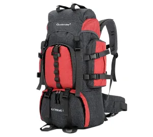UNISTRENGH 55L Backpack Internal Frame Hiking Backpacking Lightweight Travel Packs with Waterproof Rain Cover (Red)