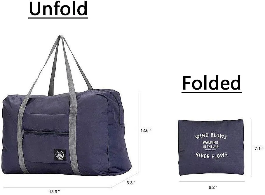 Unova Travel Duffel Bag Light Foldable Nylon Water Resistant Gym Bag Tote Hook onto Luggage