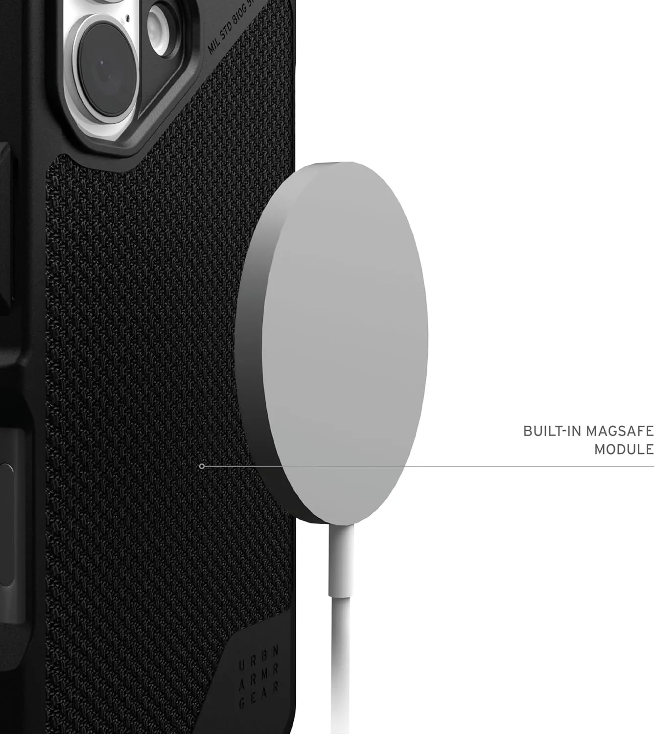 URBAN ARMOR GEAR UAG Designed for iPhone 16 Case Metropolis LT - Compatible with MagSafe Charging Rugged Shockproof Anti-Slip Military Grade Protective Cover, Kevlar Black