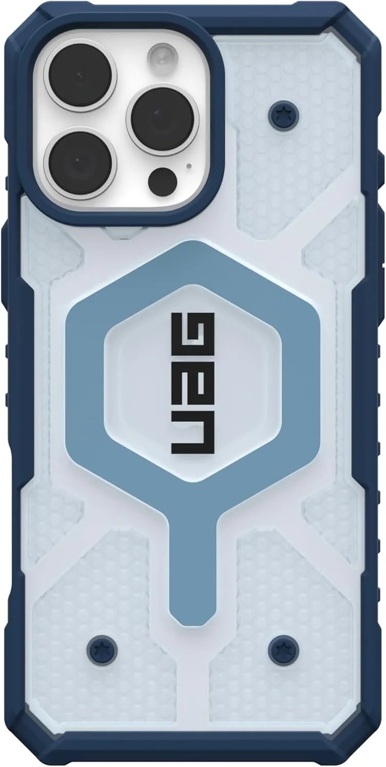 URBAN ARMOR GEAR UAG Designed for iPhone 16 Pro Max Case 6.9" Pathfinder Clear Blues Compatible with MagSafe Charging Rugged Shockproof MIL-STD Protective Cover   Paracord Lanyard Blues Bundle Set