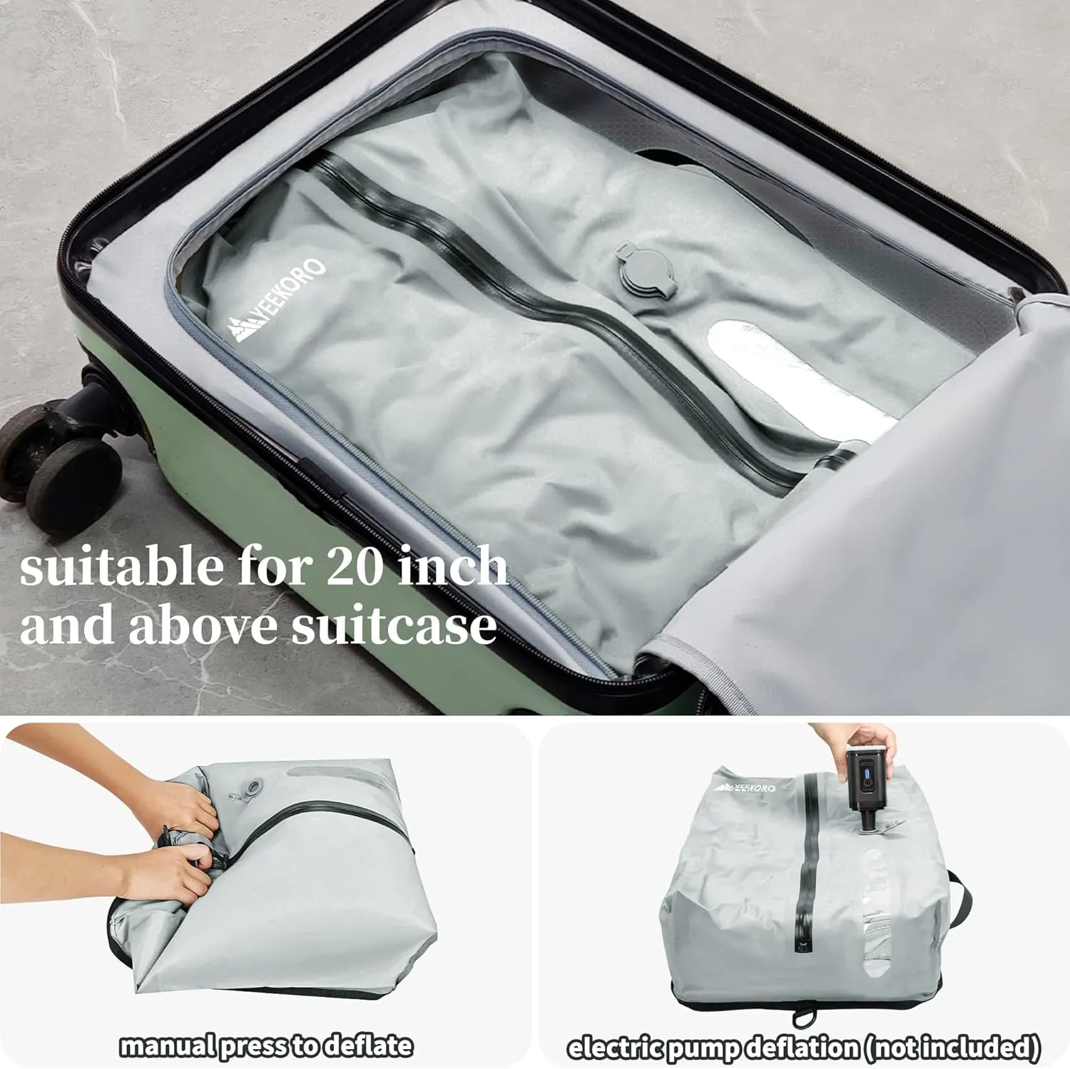 Vacuum Bags for Travel, Professional IP67 Reusable Vacuum Compression Bags for Travel Suitcases and Backpack, Durable Space Saver Bag (1 PACK, No Pump)