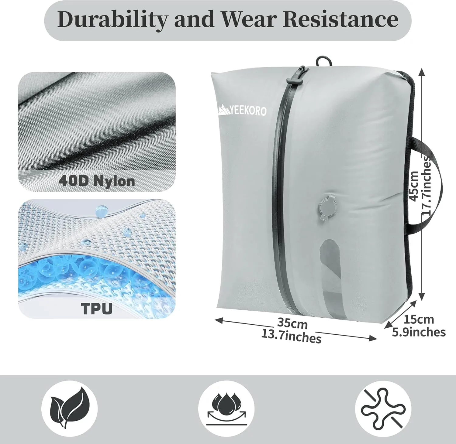 Vacuum Bags for Travel, Professional IP67 Reusable Vacuum Compression Bags for Travel Suitcases and Backpack, Durable Space Saver Bag (1 PACK, No Pump)
