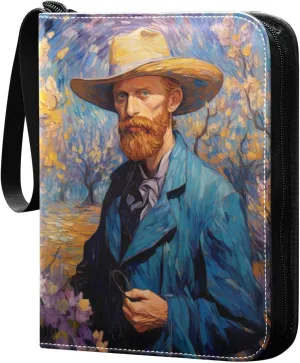 Van Gogh Painting Card Binder, 400 Pockets Card Holder with 50 Sleeves, Sturdy Card Holder Folders for Game Cards & Sports Cards