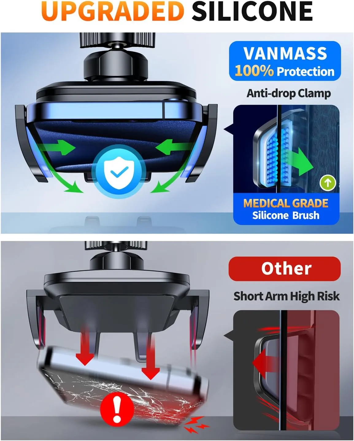 VANMASS 2025 Upgraded Car Phone Holder, [85 LBS Strongest Suction] Patent Safety Cell Phone Mount Windshield Dashboard Vent Truck Accessories Stand Cradle for iPhone 16 Pro Max 15 14 13 Android