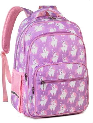 VASCHY Kids Backpack for Elementary School, Boys Large Bookbags School Bags for Primary School Students Travel Unicorn