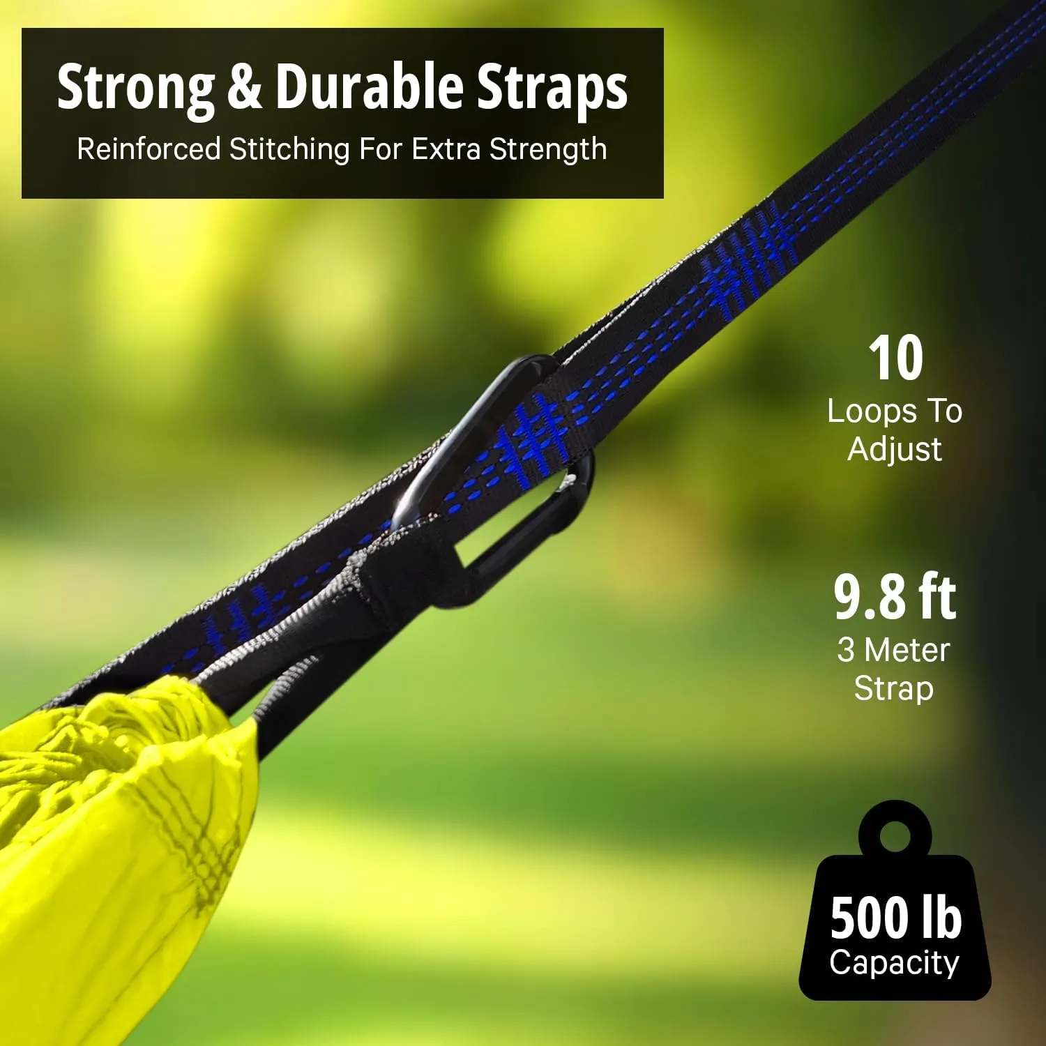 Vigel Camping Hammock - XL Double 2 Person Hammock 500 Lb Capacity - Portable Nylon Hammock for Outside, Travel, Hiking, Outdoor Accessories