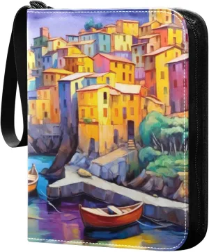 Village Painting Card Binder, 400 Pockets Card Holder with 50 Sleeves, Sturdy Card Holder Folders for Game Cards & Sports Cards