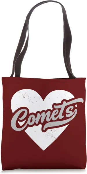 Vintage Comets High School Go Comets Pride Heart Tote Bag