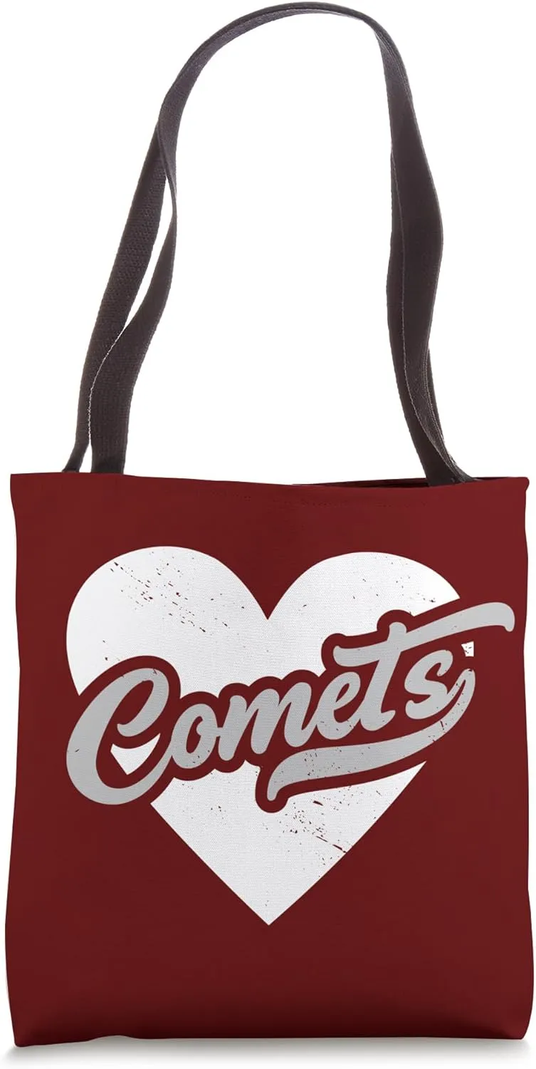 Vintage Comets High School Go Comets Pride Heart Tote Bag