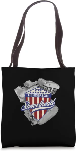 Vintage HD Shovelhead Old School HENDERSON Biker VTwin Tote Bag