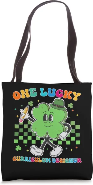 Vintage One Lucky Curriculum Designer St Patrick Day School Tote Bag