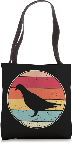Vintage Pigeon Retro Pigeon Silhouette Animal Lover 70s 80s Tote Bag