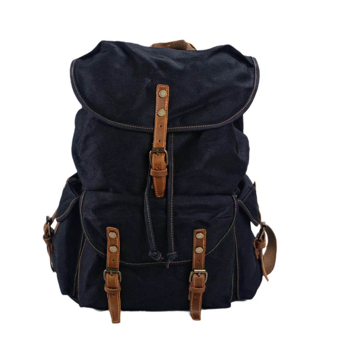 Vintage Waxed Canvas Backpack for School Outdoor