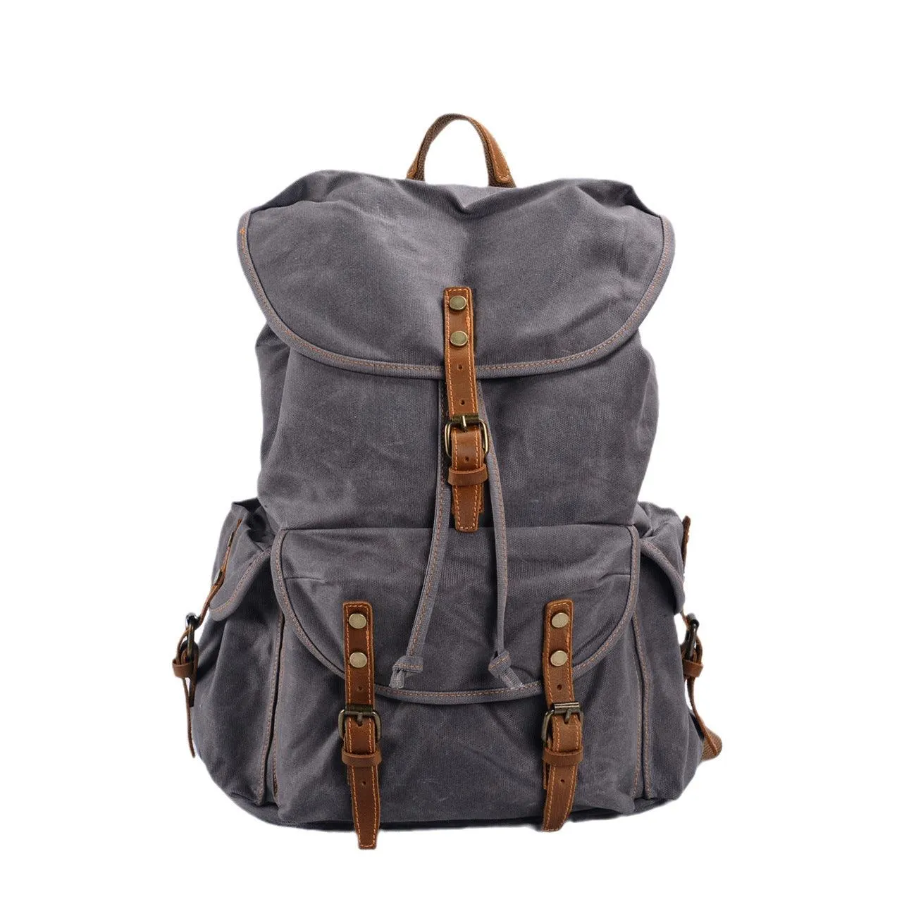 Vintage Waxed Canvas Backpack for School Outdoor