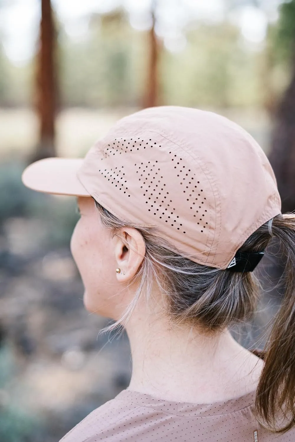Vista Hat, Lightweight Nylon 5 Panel Cap with Snap Closure and Laser-Cut Ventilation