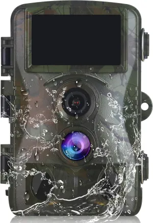Vmotal Trail Camera Game Camera Hunting Scouting 4K Video/20MP Image Wildlife Monitoring 120° Detecting Range Motion Activated Night Vision 3 Infrared Sensors 0.2s Trigger Speed 2.4'' Waterproof H6P