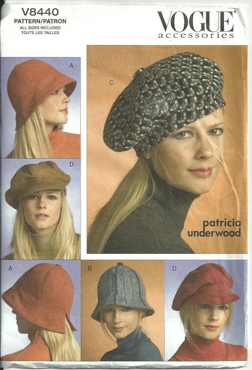 VOGUE PATTERNS V8440 Hats