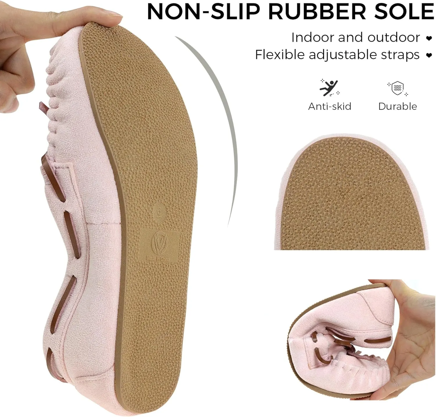 Vonair Women's Moccasin Slippers Micro Suede Warm Faux Fur Pile Lined Lace-Up Cozy Bow Indoor & Outdoor Moccasins Slip On Loafers Shoes for Women