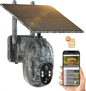 VOOPEAK Cellular Trail Camera, 2.5K Trail Cameras with Color Night Vision, Built-in SIM Card Live Streaming Pan 355° Tilt 90° Game Camera Solar Powered Motion Activated No WiFi Needed