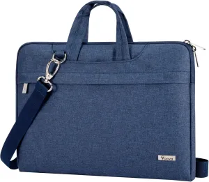 Voova Laptop Bag 17 17.3 Inch Waterproof Laptop Sleeve Case with Shoulder Straps & Handle, Computer Case Cover Slim Briefcase Compatible with 17-18” Hp Dell Asus Acer, Blue