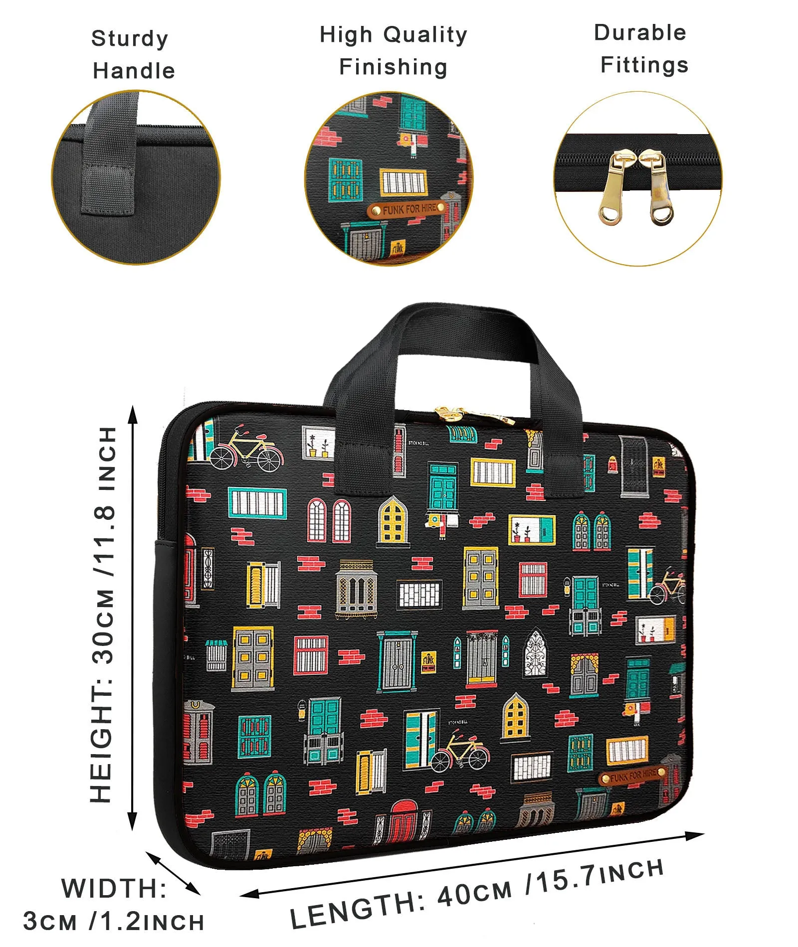 Wall Laptop Sleeves Black Canvas