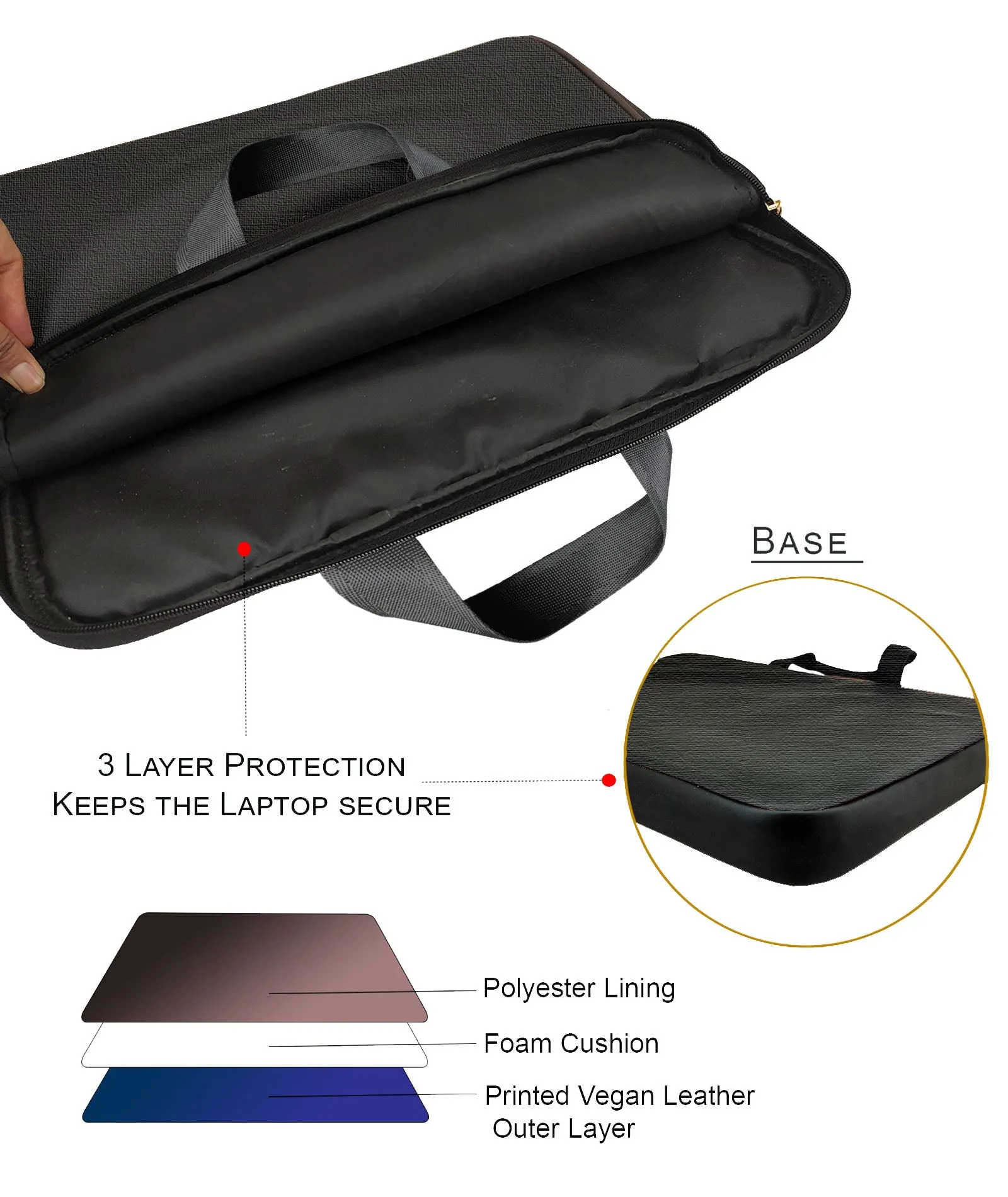 Wall Laptop Sleeves Black Canvas