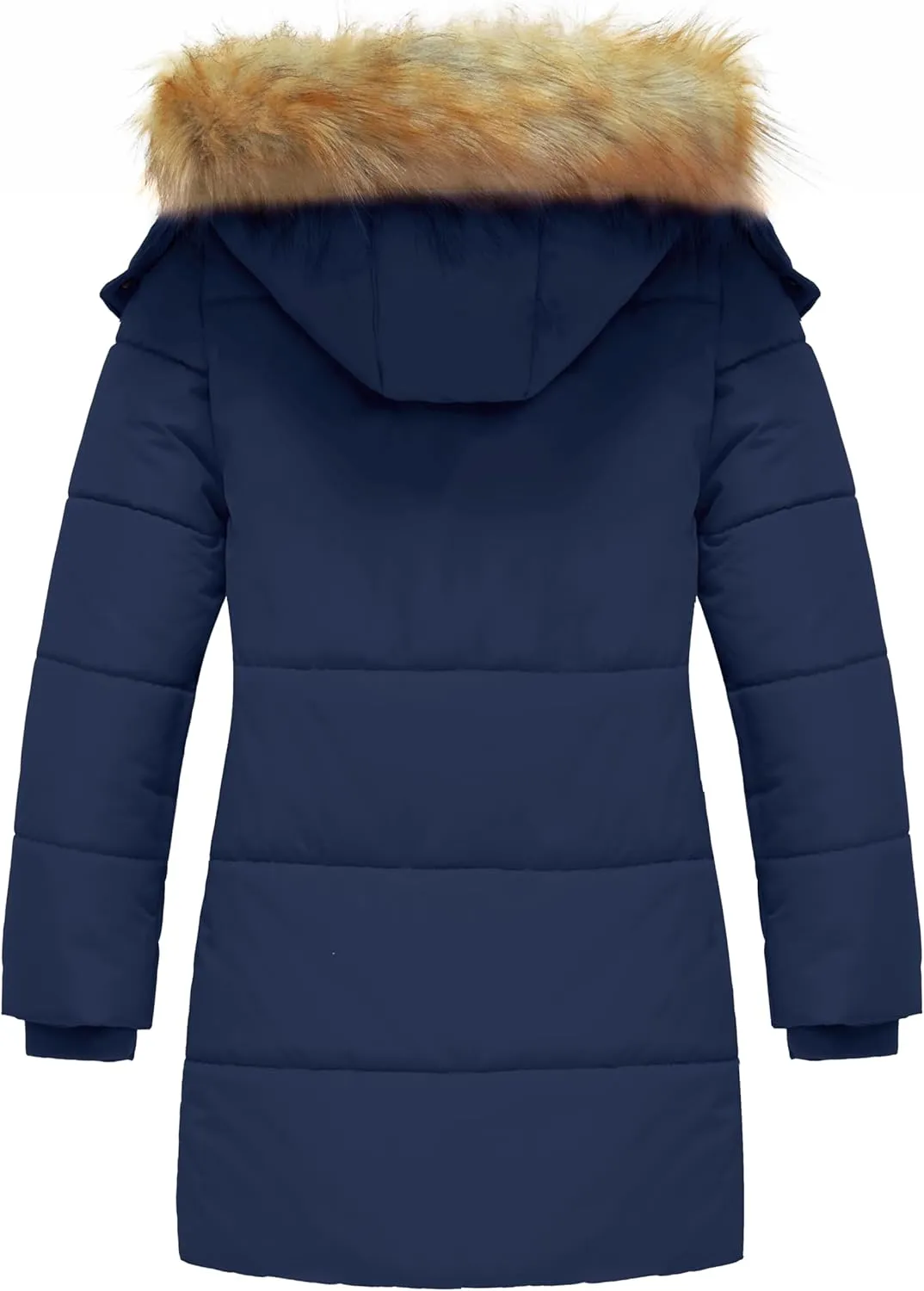 wantdo Girl's Winter Coat Long Puffer Jacket Fleece Parka with Hood Waterproof