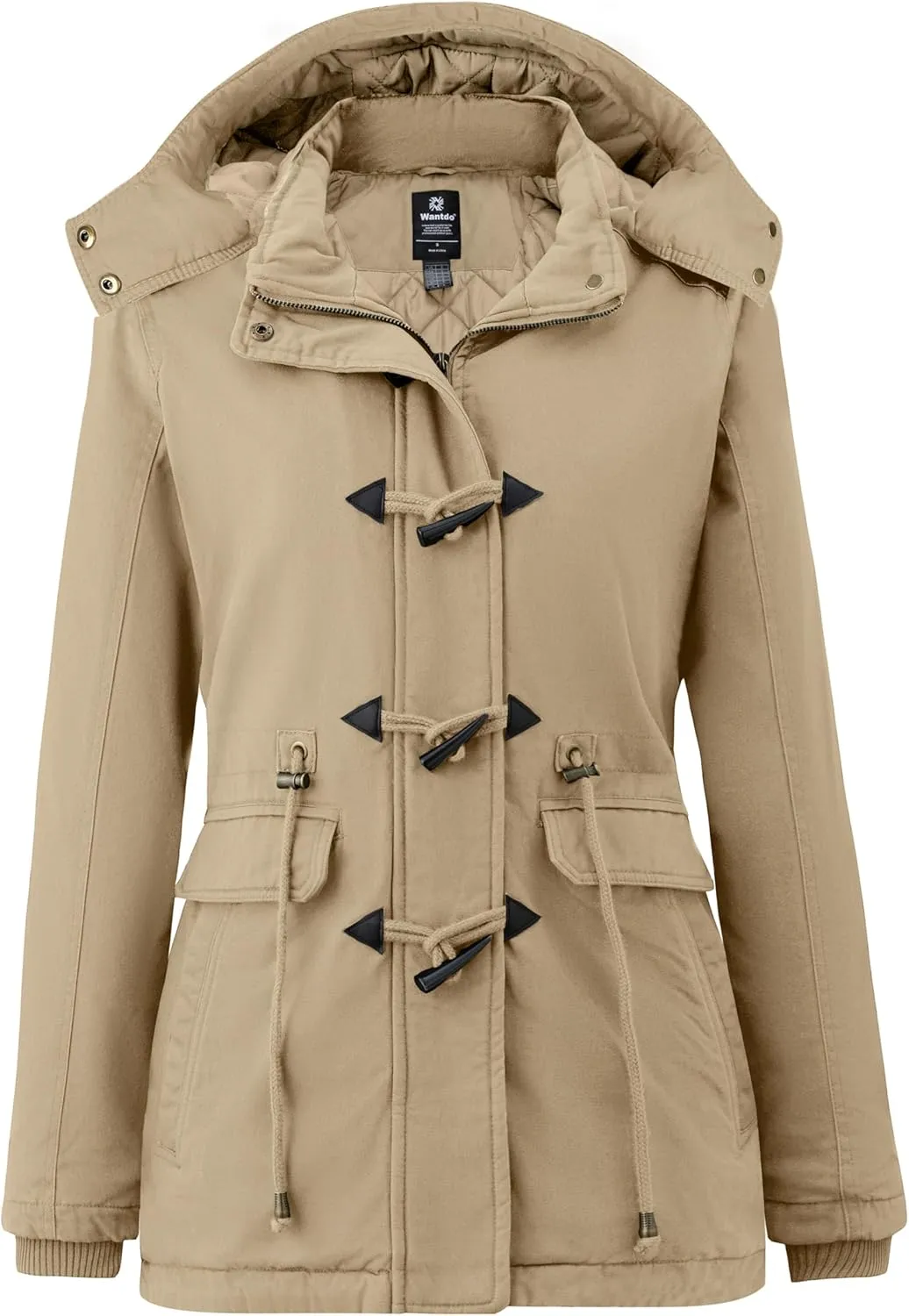 wantdo Women's Winter Thicken Jacket Cotton Coat with Removable Hood