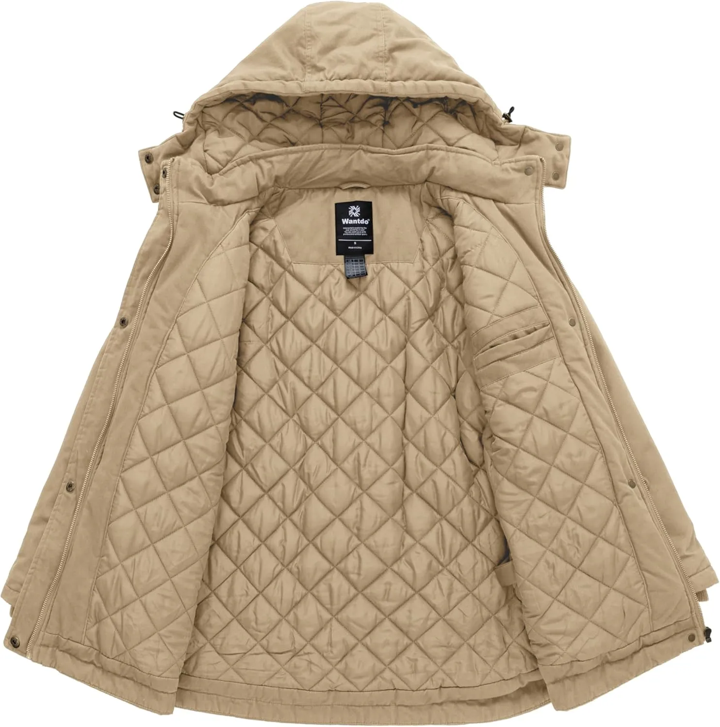 wantdo Women's Winter Thicken Jacket Cotton Coat with Removable Hood