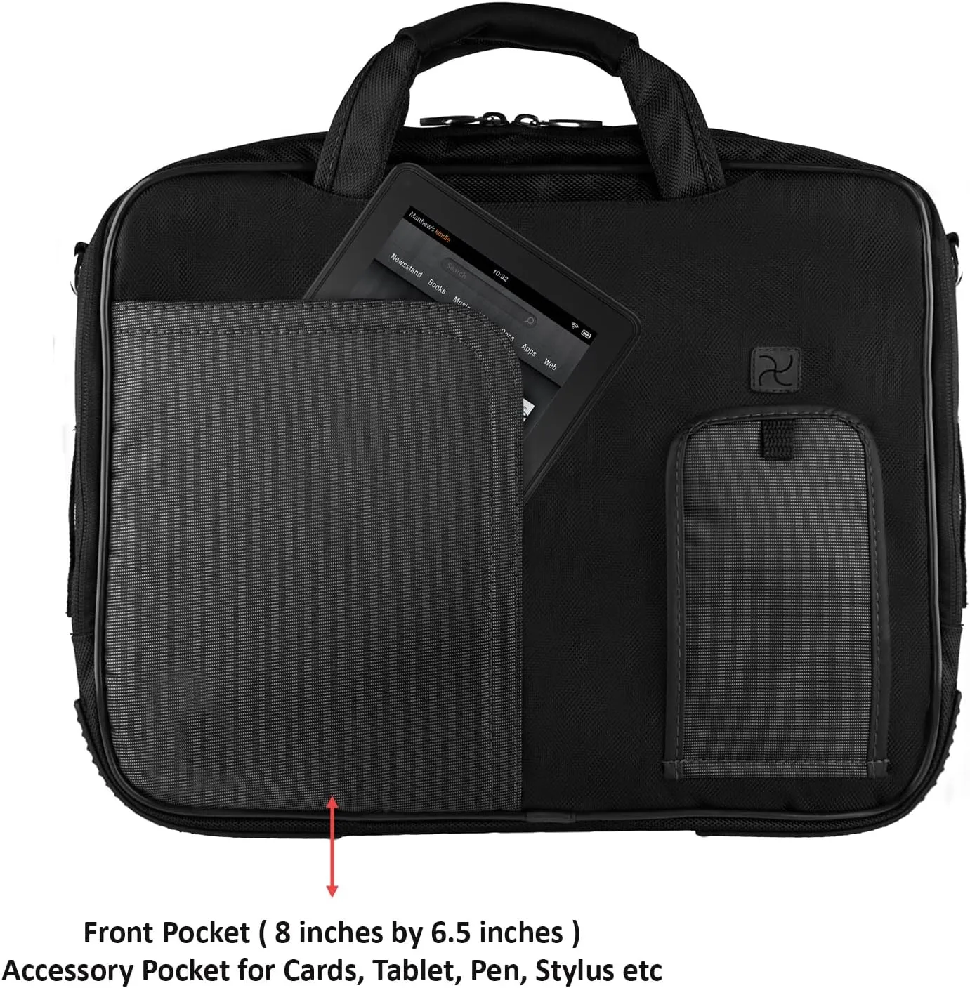 Water-Resistant Nylon Laptop Shoulder Messenger Bag for Professionals - Organized Multi-Compartment Tote for 12" Computers