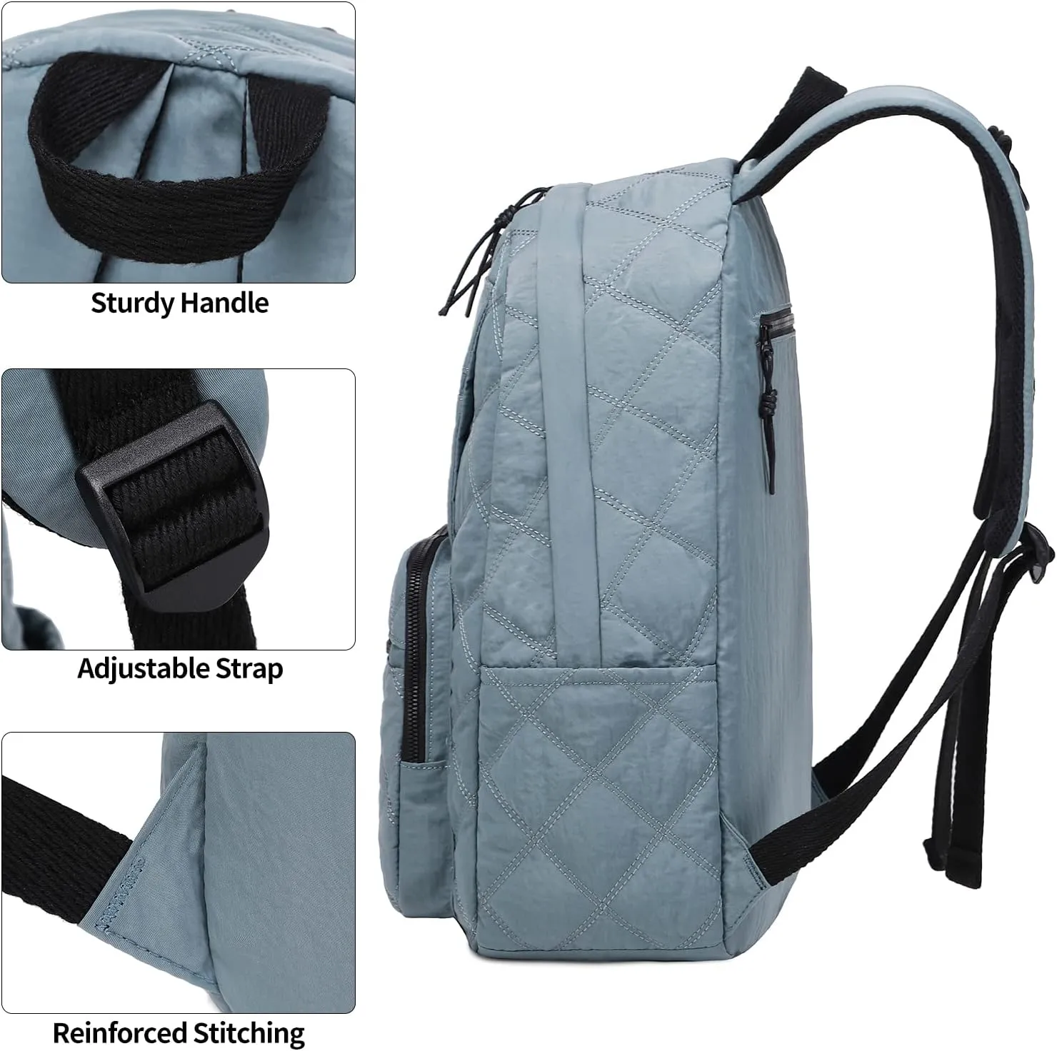 Waterproof 15.6" Laptop Backpack for Women and Men, Hiking Travel Purse