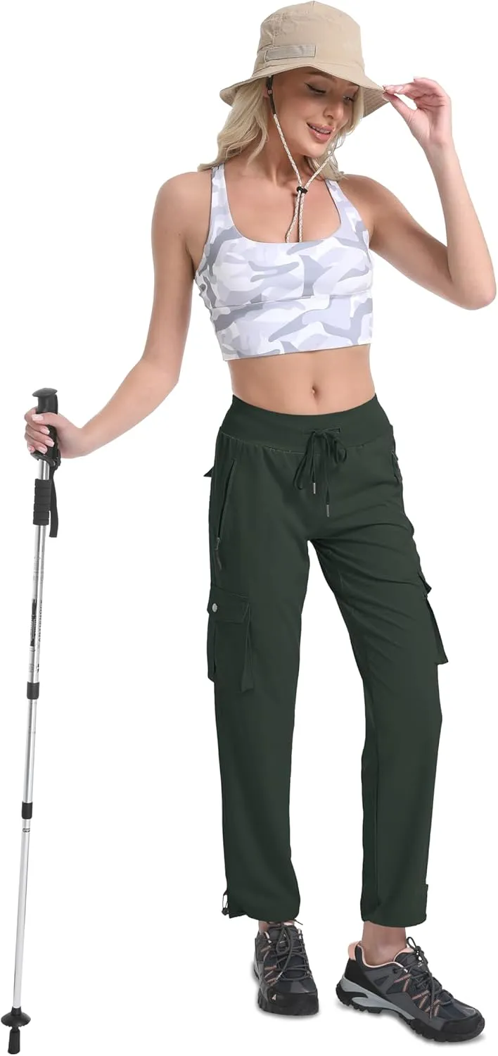 WENRONSTA Women's Cargo Pants Lightweight Water Resistant Quick Dry Hiking Pants Travel Outdoor Work Joggers with 6 Pockets