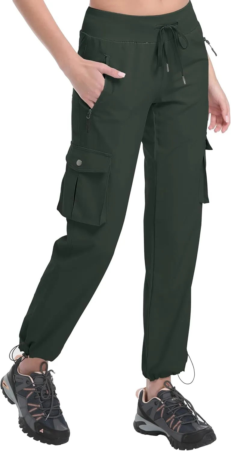 WENRONSTA Women's Cargo Pants Lightweight Water Resistant Quick Dry Hiking Pants Travel Outdoor Work Joggers with 6 Pockets