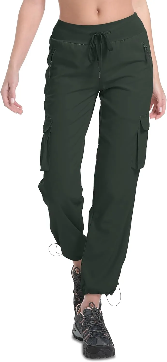 WENRONSTA Women's Cargo Pants Lightweight Water Resistant Quick Dry Hiking Pants Travel Outdoor Work Joggers with 6 Pockets