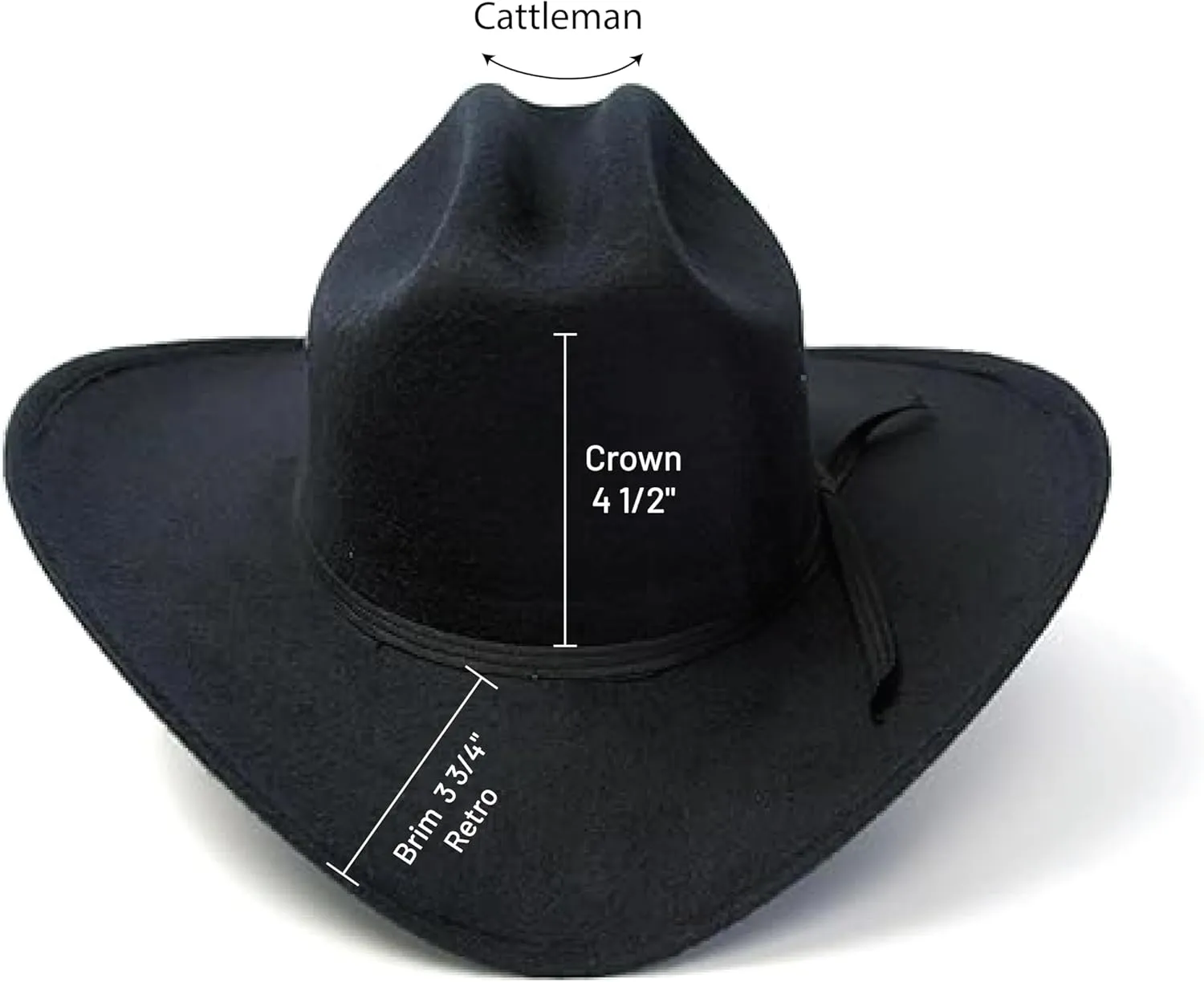 Western Express Felt Finish Cowboy Hat - Cattleman Style with Stylish Hat Band | Cowboy & Cowgirl Hats for Men & Women
