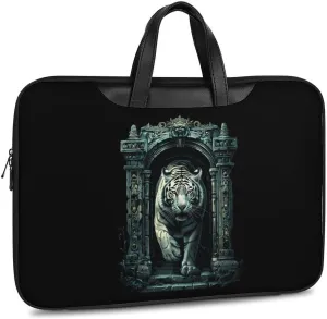 White Tiger Architecture Laptop Sleeve Bag Protective Case Handbag With Shoulder Strap for Computer 10-17 Inch