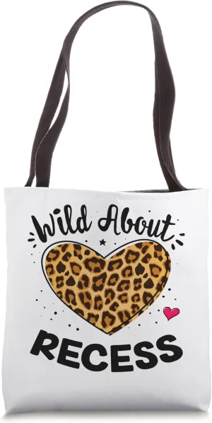 Wild About Recess Pre-k Kinder Leopard Squad Tote Bag